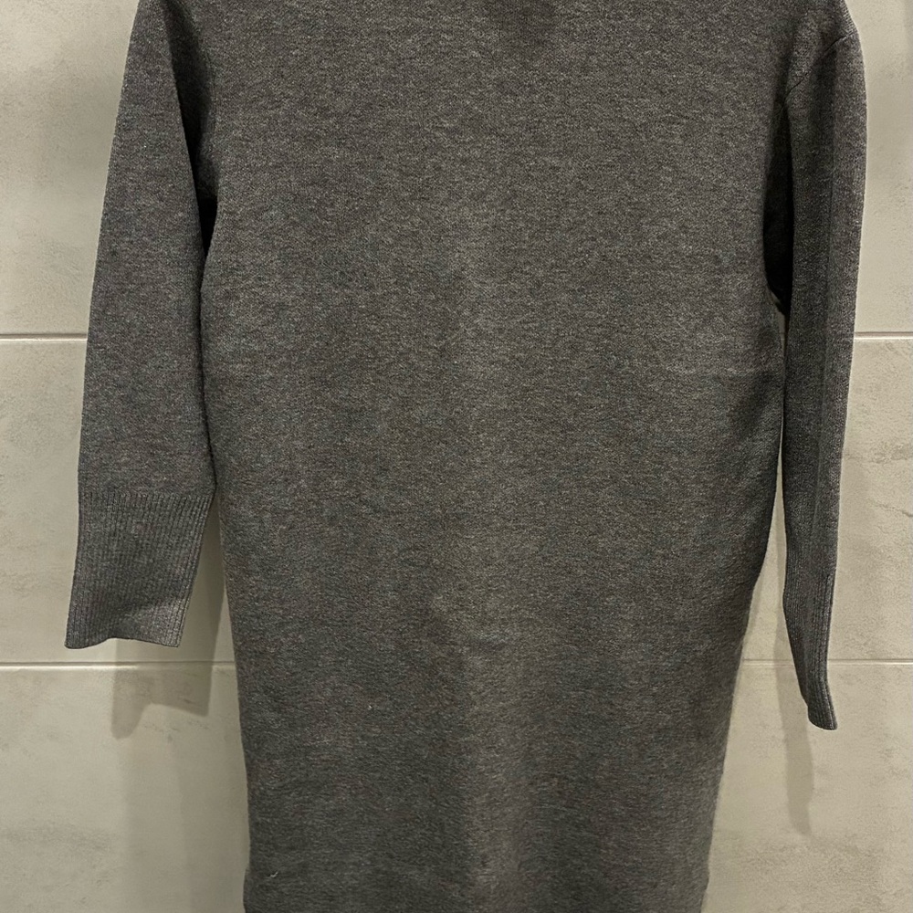 NEW A NEW DAY Knit Sweater Dress Midi Mock Neck Gray Size XS Double Slit Hem